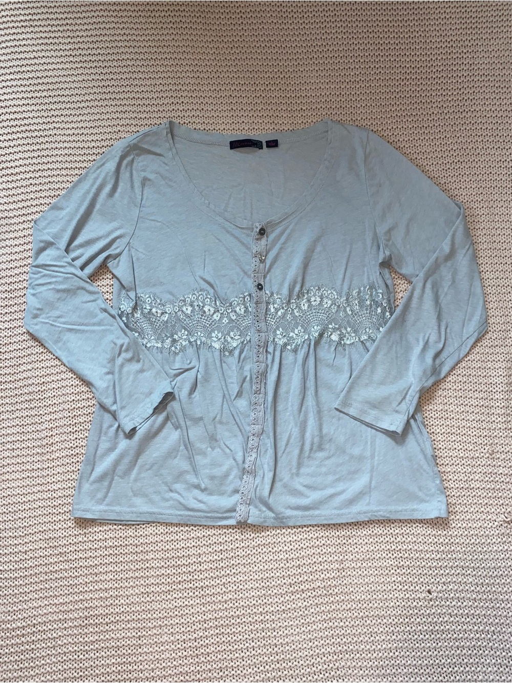 ✰ light gray babydoll long sleeve top ✰